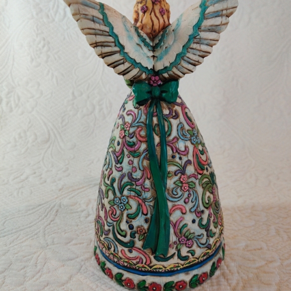 2004 JIM SHORE HEARTWOOD CREEK FOLK ART ANGEL "NEW BEGINNINGS" FIGURINE B117674 - Picture 3 of 9